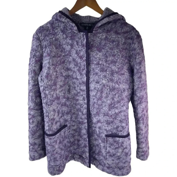 Lafayette 148 New York Purple Wool Hood Lightweight Jacket - Picture 1 of 12